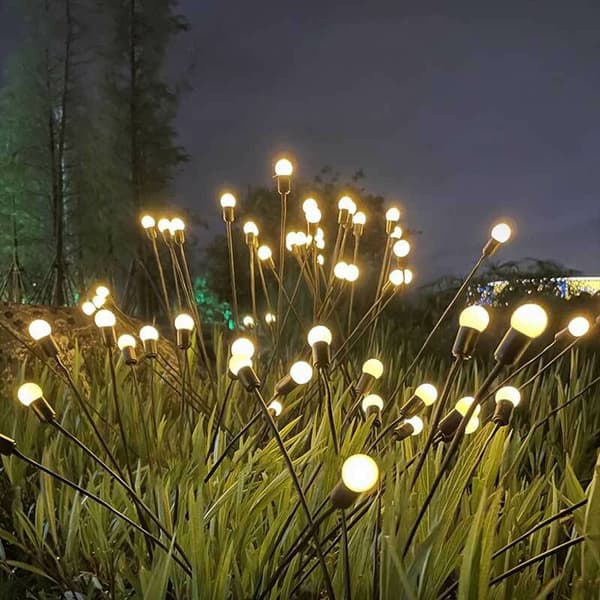 2-pakke 6 LED Solcelledrevne Glødormer Vanntette Stjernelys for Hage