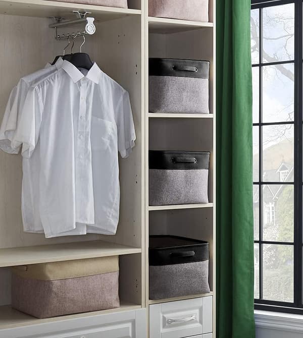 Opbevaringskasser (38CM*26CM*24CM) Stoff Canvas Opbevaringskurv med
