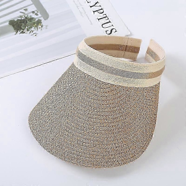 Hat Dame Sommer Stor Skygge Strand Stråhatte Hat, Brun