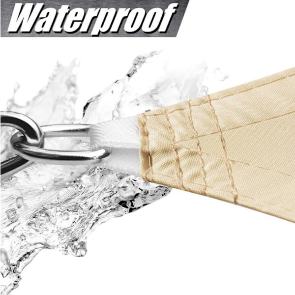 (Beige) Triangel solseil 3X3X3m - 300D solbeskyttelse paraply