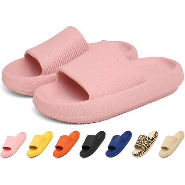 Rosa Topp-Slippers for Menn og Kvinner - Sklisikre Dusjslippers H