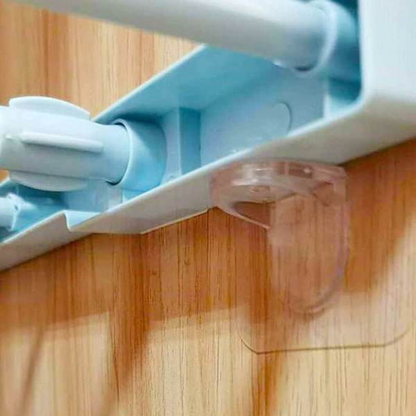 12 Pak Selvklæbende Plastik Hyldebeslag til Skab, Klar