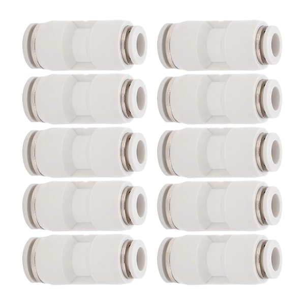 10 st Rak Reduceringskoppling Snabbkoppling Pneumatiska Luftslang Reduceringsrör Fittings VitPG8-6