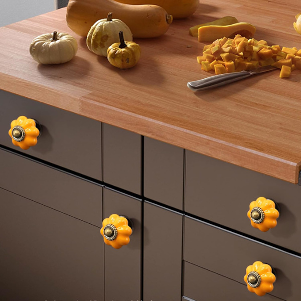 Sæt med 12 keramiske greb til skuffer, orange (33 mm), kommoder