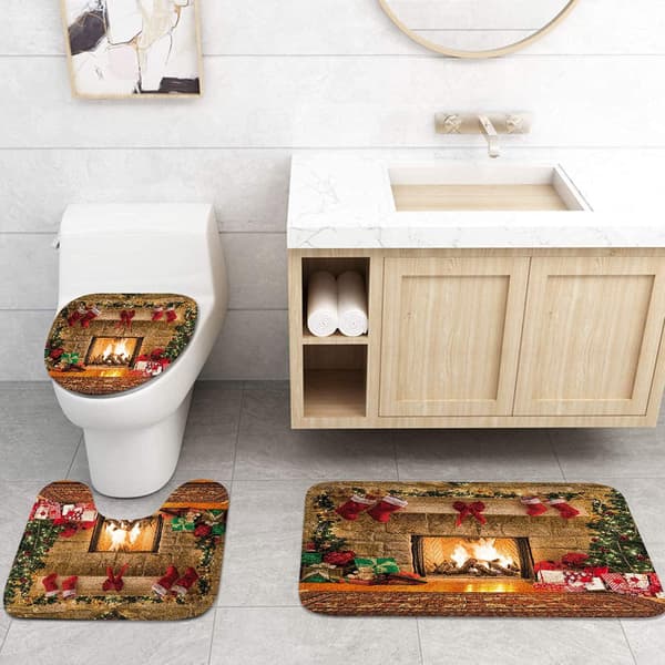 4-delad duschdraperisets, God Jul God Jul