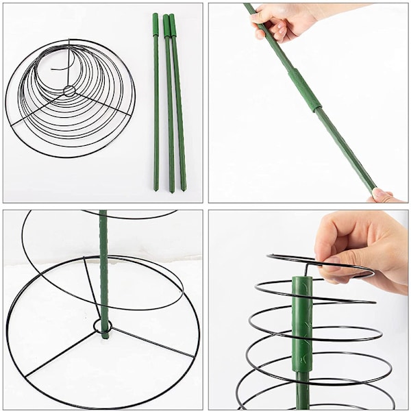 Spiralstöd för balkong, tomat, grönsaksväxter, klätterväxter, teleskopisk