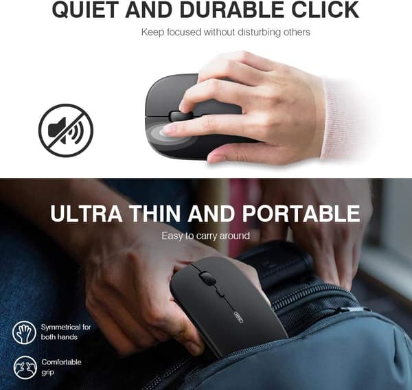 Latautuva Langaton Hiiri, Ultra Ohut 2.4G Optinen Hiljainen Hiiri