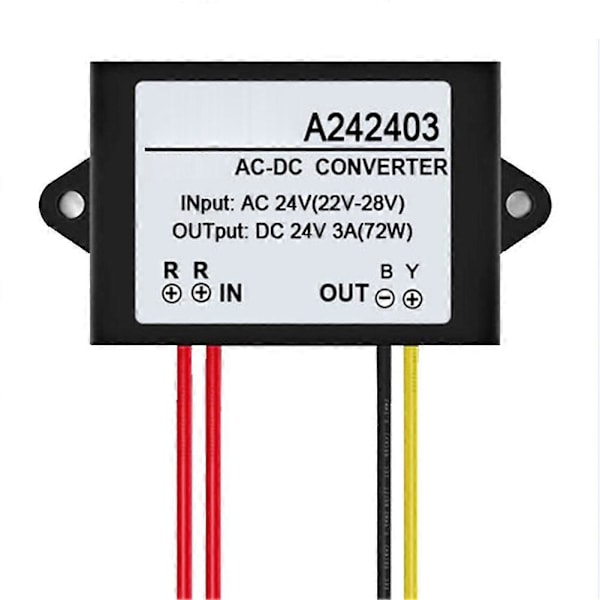 AC 24V til DC 24V 1/2/3A Mini Vanntett Strømforsyning Konverter Adapter Modul 1A