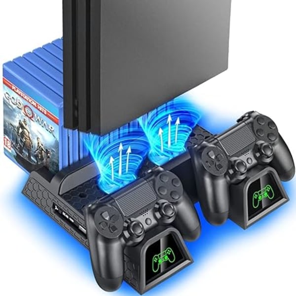 PS4-stativ med PS4 kylfläktkylare för Playstation 4/PS4 Slim