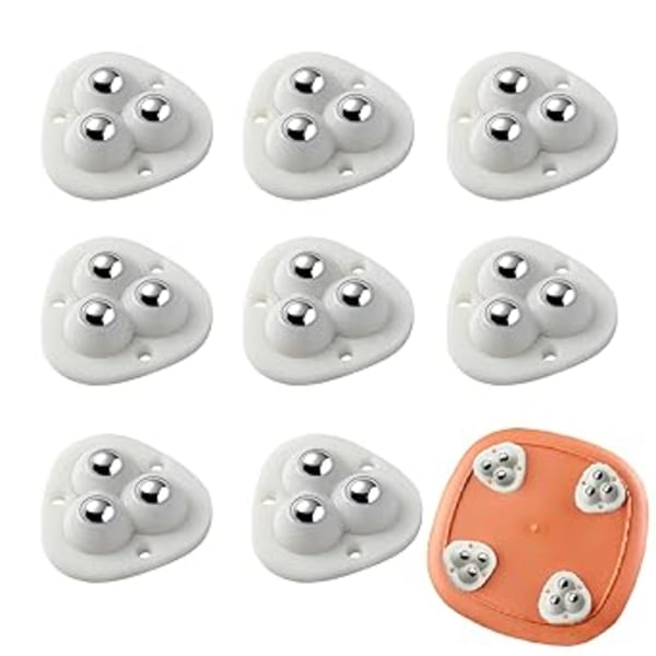 (8 STK, Hvit) Selvklebende Mini Caster Hjul, Lim Universal
