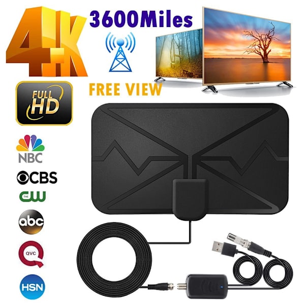 3600 Mile 4K Digital inomhus-TV-antenn, DVB-T HD Digital TV Antenn
