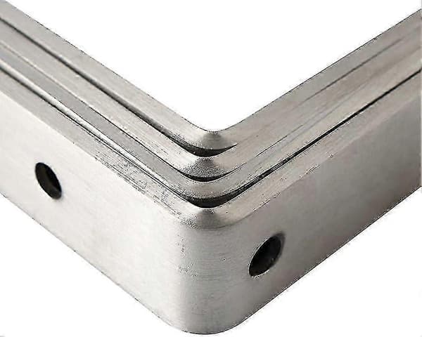 Kraftiga L-formade vinkeljärn i rostfritt stål, hyllkonsoler, borstad nickel, 4-pack (250x150x4mm)
