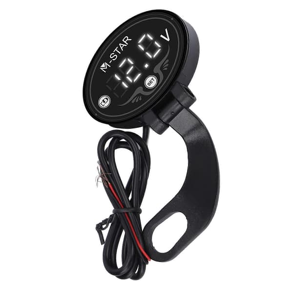Motorcykel LED Voltmeter Digital 9?24V Smart Vattentät Hög Noggrannhet ABS Batteriövervakare för Säker Körning