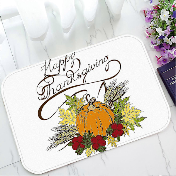 Thanksgiving Day Efterårshøst Græskar Dørmåtte Indendørs/Udendørs/Badeværelses Tæpper 40x60 Cm