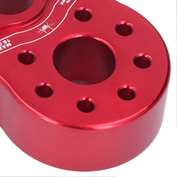 Flat vinsjesjakkelmontering 16000lb lasting med gummisidebeskyttelse Aluminiumlegering Universal for UTV SUV Pickup Red