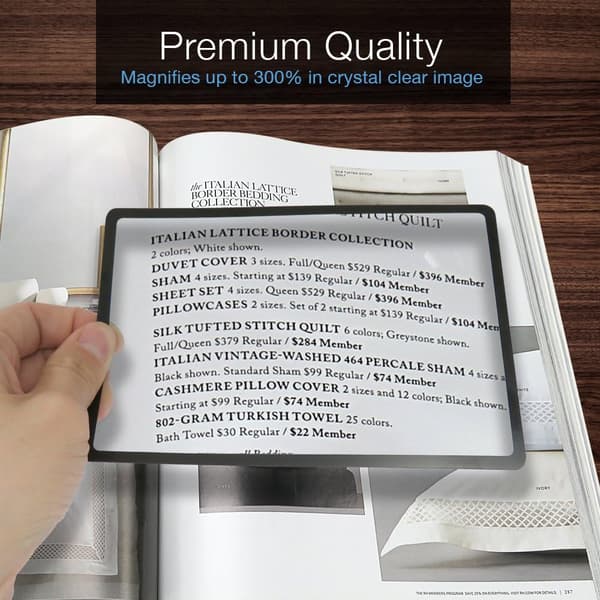 ##/Premium 3X (300%) sidfördjupande glas för att läsa små bokstäver##/