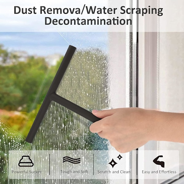 Bruseskraber, sort silikone bruseskraber, til brusebad, badeværelse