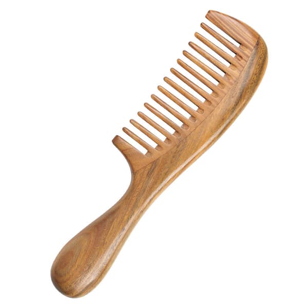 (brede tenner) Håndlaget Naturlig Sandaltre Hårkam Antistatisk