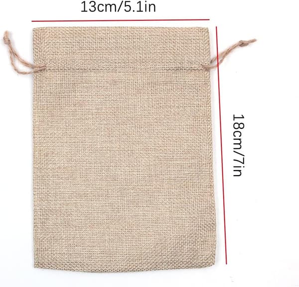 ##/Paket med 10 Naturliga Jutepåsar 13 x 18 cm för Presentpåsar, Smycken ##/