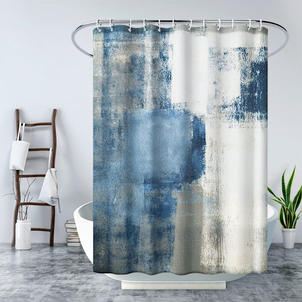 ##/180×180CM Vattentät duschdraperi med krokar (patchwork b##/