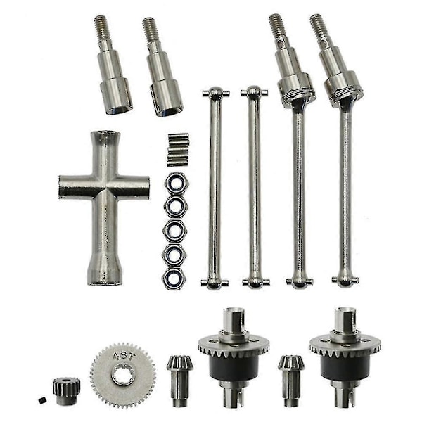Metalldifferensial og drivakselsett for Scy 16101 16102 16103 16201 Pro 1/16 Børsteløs Rc Bil Upg