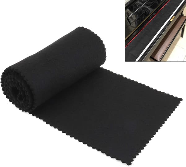 （Sort）Kvalitets Pianotastatur Flanel Pianotast Cover Klud til