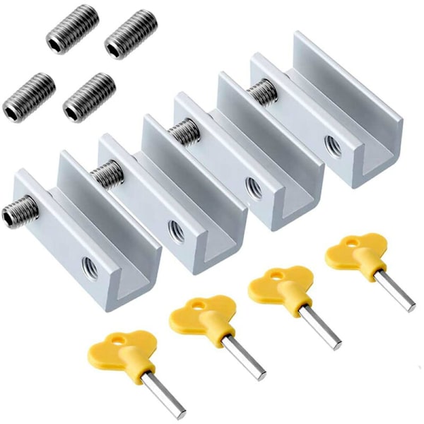 4-pack Aluminium Dubbel Glidande Fönsterlås, Barnsäkerhetslås, Annons