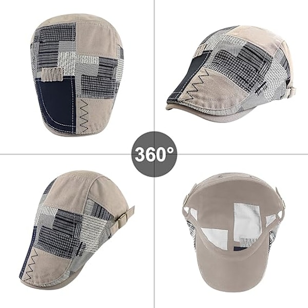 Herrar Retro Flat PU Läderkeps Justerbar Höst Vinter Nationa