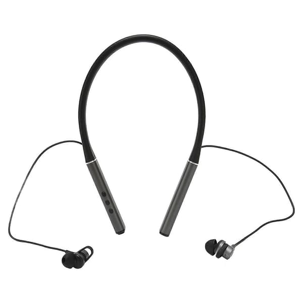 Nackbands Bluetooth Hörlurar Trådlösa HiFi Stereo Bas Magnetiska Nackbands Hörlurar för Utomhussporter Träning Grå