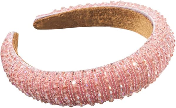 Kristallprydda Kuddförsedda Hårband Kvinnor Bling Bredd Hårband