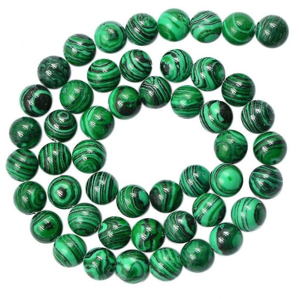 6xgrön Malakit Rund Ädelsten Lösa Pärlor Smycken Gör själv Gör Strand 8mm