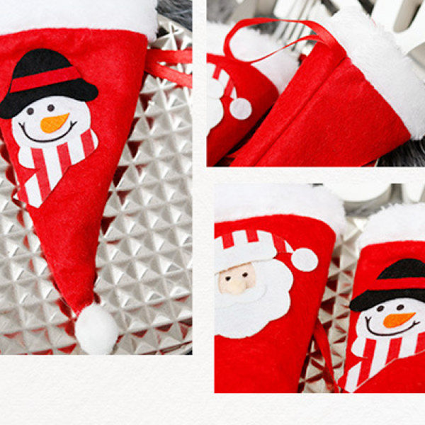 ##/12 stk julebestikkdekorasjon, nisseluer bestikkpose,##/