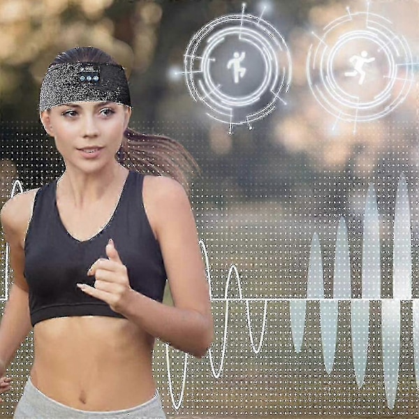 Sovhörlurar Bluetooth Pannband, Trådlösa Pannband Hörlurar (1 st, Grå)