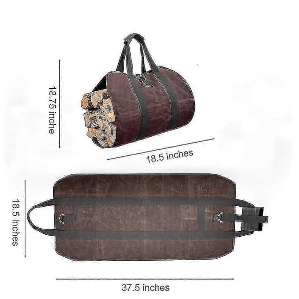 Vedtransportväska Vedförvaring Utomhus Vedförvaringsväska Canvas Tote Bag Vedbärare