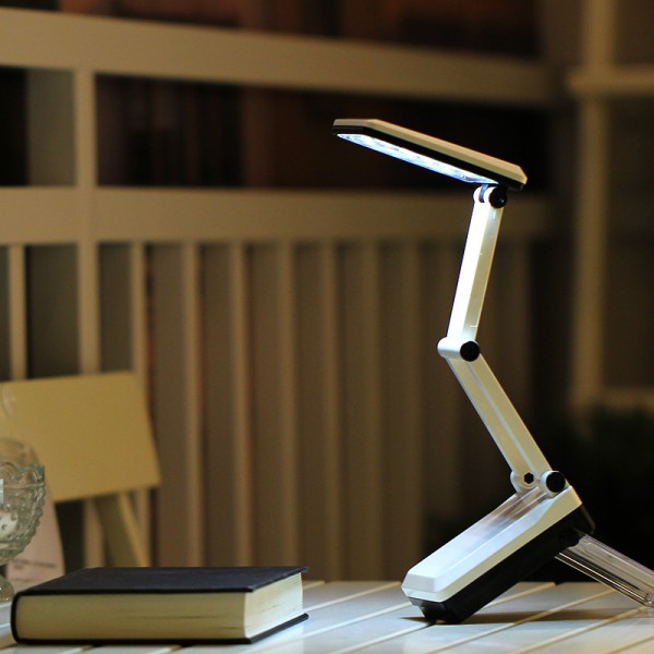 Taitettava LED-pöytälamppu, valkoinen pöytälamppu ladattava yöpöytä La