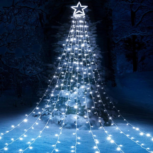 317 LED Christmas Light Garland, Diameter 32cm Star Light Curtain