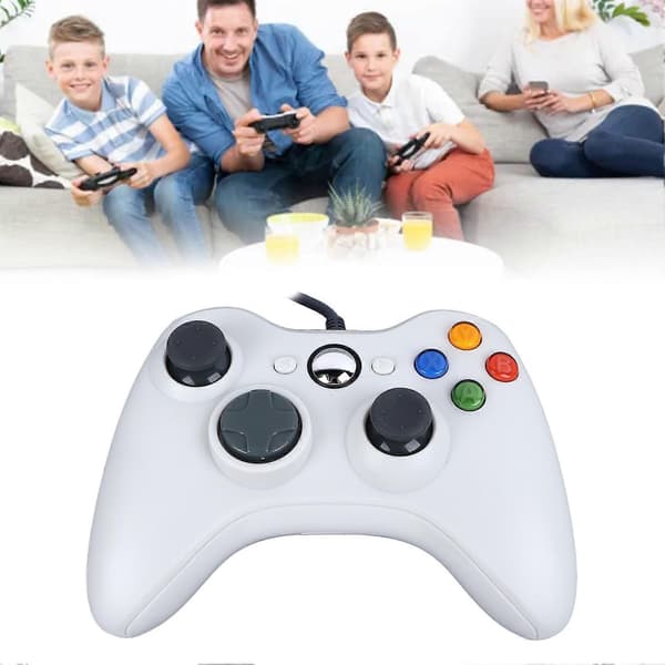 Kablet Controller Plug and Play Præcis Kontrol Ergonomisk Design Spilcontroller til PC Hvid