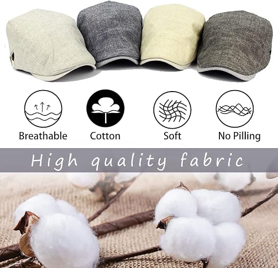Hatt for menn, flat beret, sommer, justerbar, flat newsboy-hatt med visir