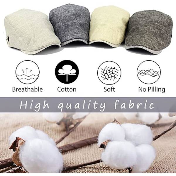 Herrar Flat Beret Keps Sommar Justerbar Flat Newsboy Hatt med Visir