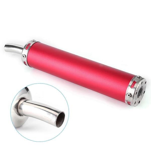 Rustfri Stål Udstødningspotte Lyddæmper 20mm/0.8in Modificerede Dele til 2 Takts Motorcykel Rød