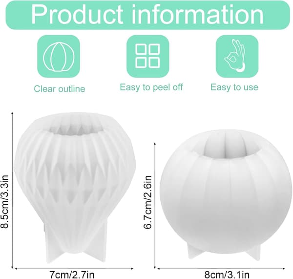 2 stk. silikonlysform, pæreformet lysform, DIY 3D-lys