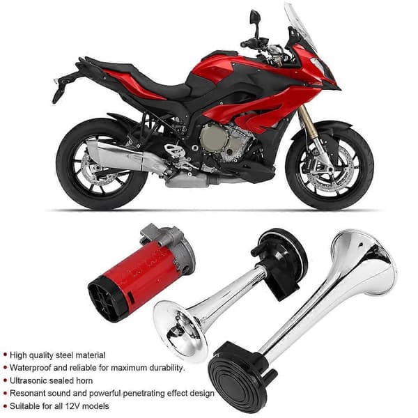 12V 120dB Super Høj Luft Horn Dobbelt Trompet Universal til Motorcykel