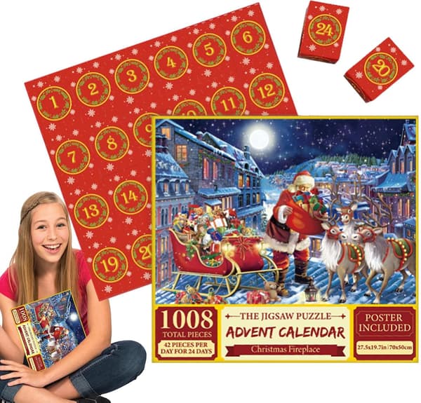 Julepuslespill, 1008 brikker, 24 dager