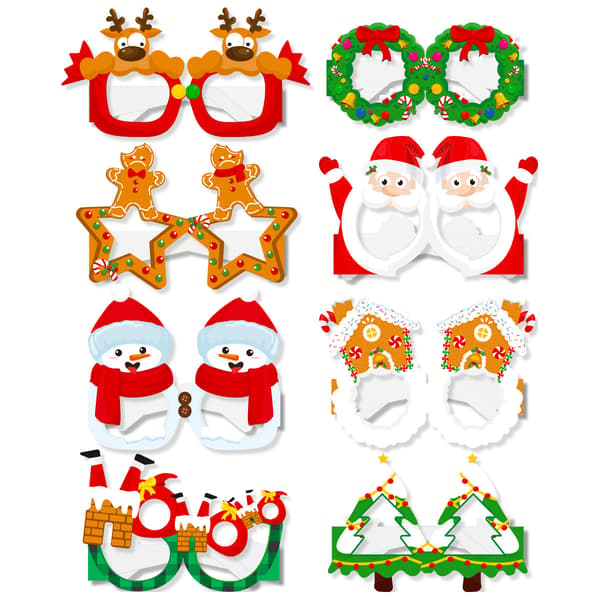 ##/8 Roliga Dekorativa Pappersjulklappsögon Fotorekvisita##/