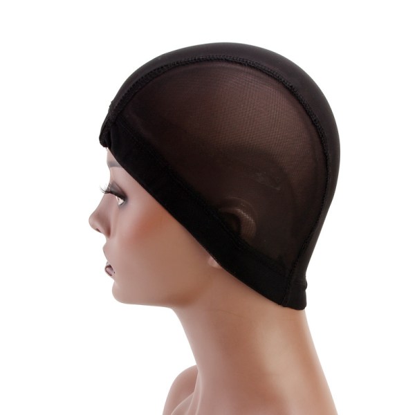 /#/Svart mesh dome cap-hette for parykkfremstilling elastiske hårnett med bredt elastisk bånd 5 stk/parti/#/