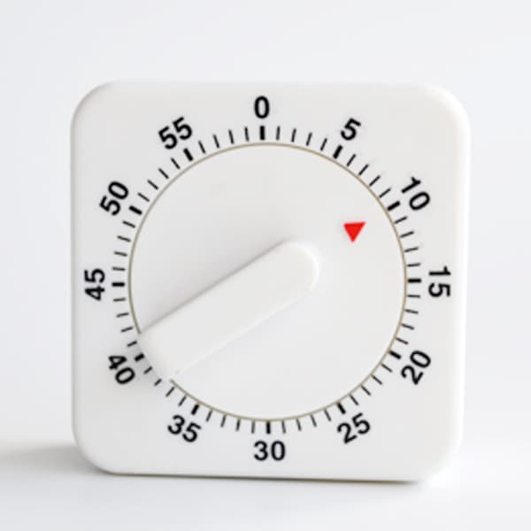 Opvinds Køkken Timer, 60 minutter, Hvid