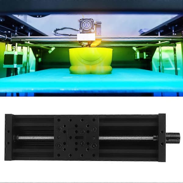 Skrue Slide Lineært Bord Aluminium Legering 3D Printer Graveringsmaskine Bly 2mm Sort/SølvSort 250mm