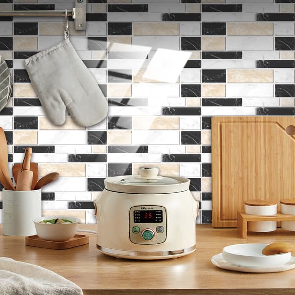 24-pack Självhäftande mosaik 10x20cm - Gul Svart, Kök Sal