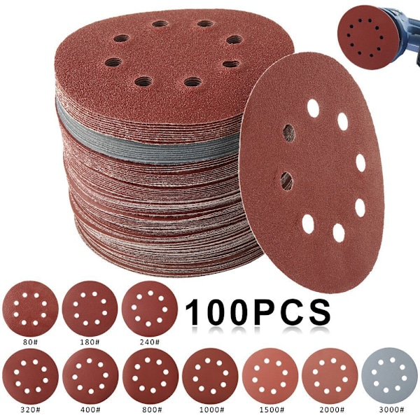 ##/100 stk. Slibeskiver, Slibeskiver 80/180/240/320/400/800/1000/15##/