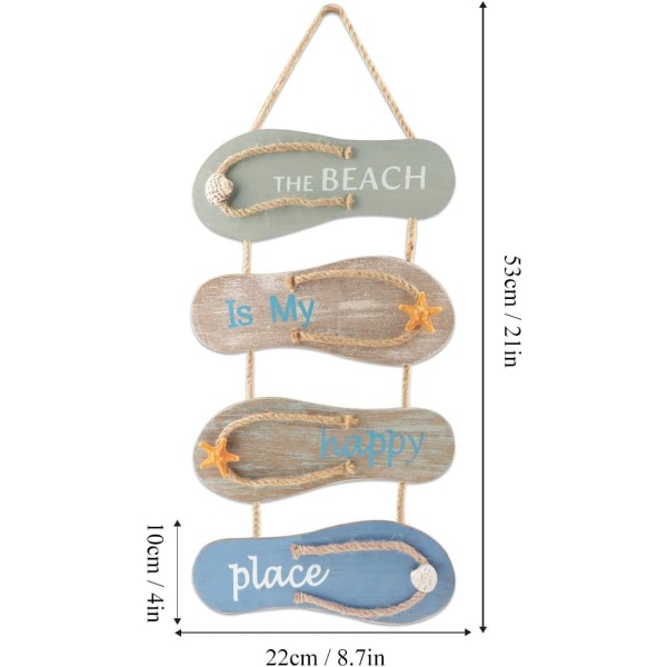 Merellinen ranta-flip flop -koriste, seinäkoriste